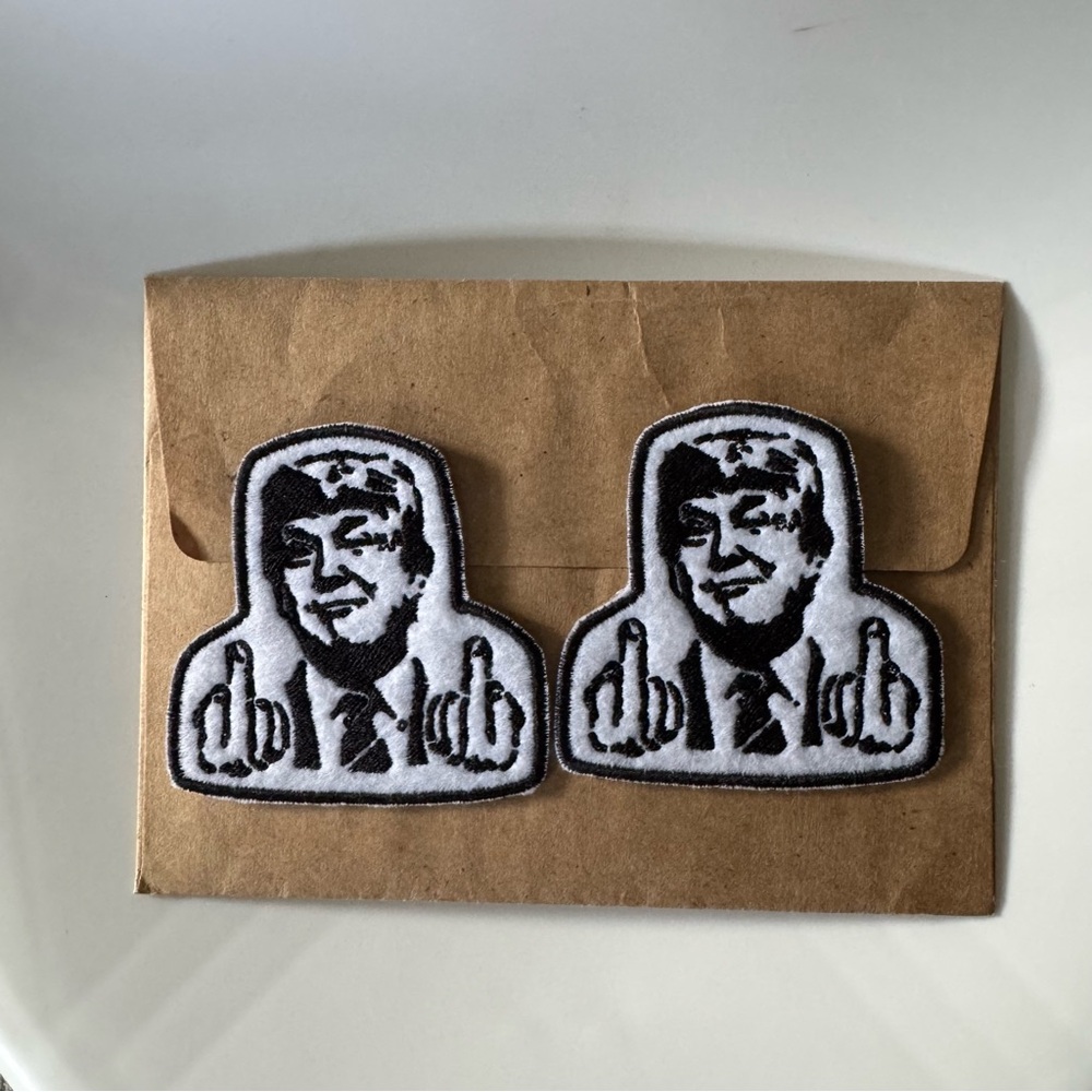 Trump Black and White Embroidered Patches